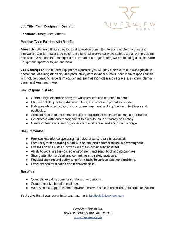 Employment Riverview Ranch